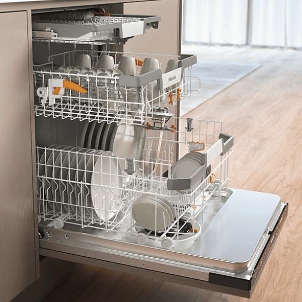 Miele G 7658 SCVi XXL AutoDos Obsidianschwarz Vollintegrierter Geschirrspüler XXL PLATINUM A -10%* I 41 dB I Besteckschublade I ExtraComfort Körbe I AutoDos I Hygiene 75°C
